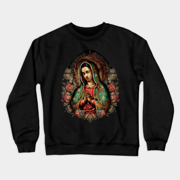 Our Lady Virgen de Guadalupe Mexico religious Crewneck Sweatshirt by JayD World